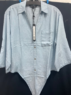 Charlie B chambray floral shirt