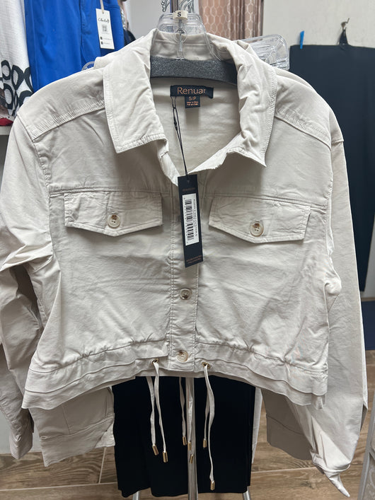 Renuar cropped boxy jacket oyster