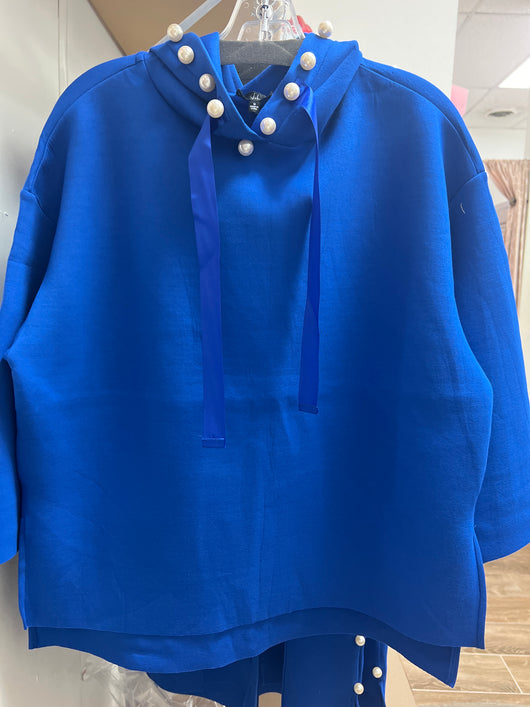 JOH cobalt blue Francine pearl hoodie