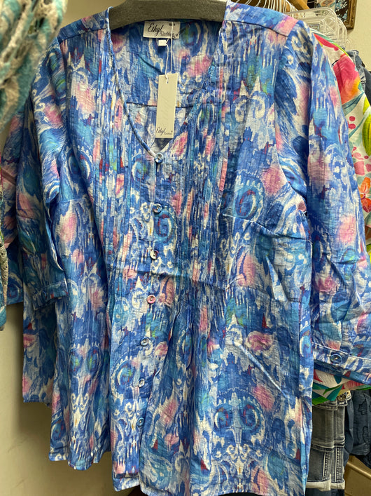 Ethyl blue print top