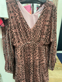 Cozy Co mauve burnout velvet dress