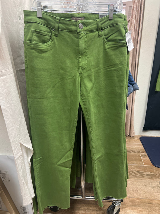 KUT army green ankle flare jeans