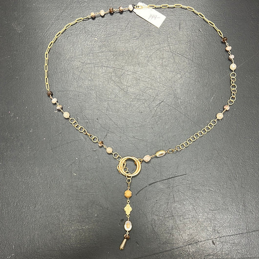 Michele Busch gold dangle necklace