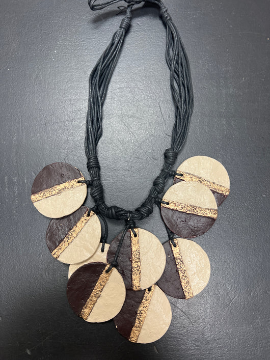Lior brown gold medallion necklace