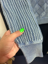 Tribal dolman crew neck sweater blue jay