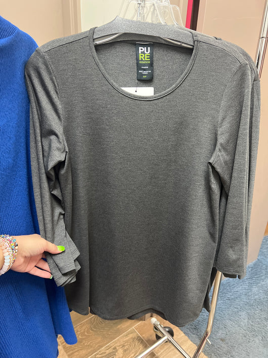 PURE 3/4 knit tunic charcoal