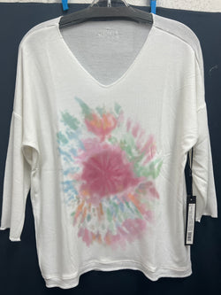 Charlie B galaxy tie dye print white top