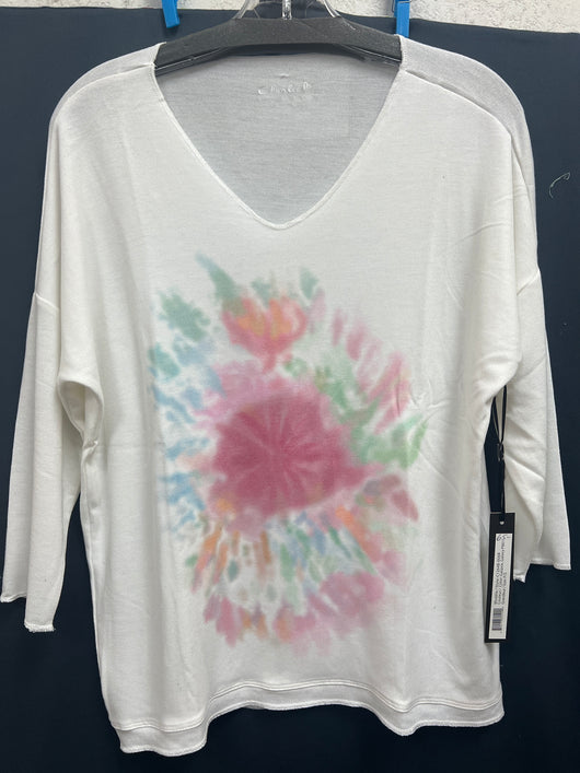 Charlie B galaxy tie dye print white top