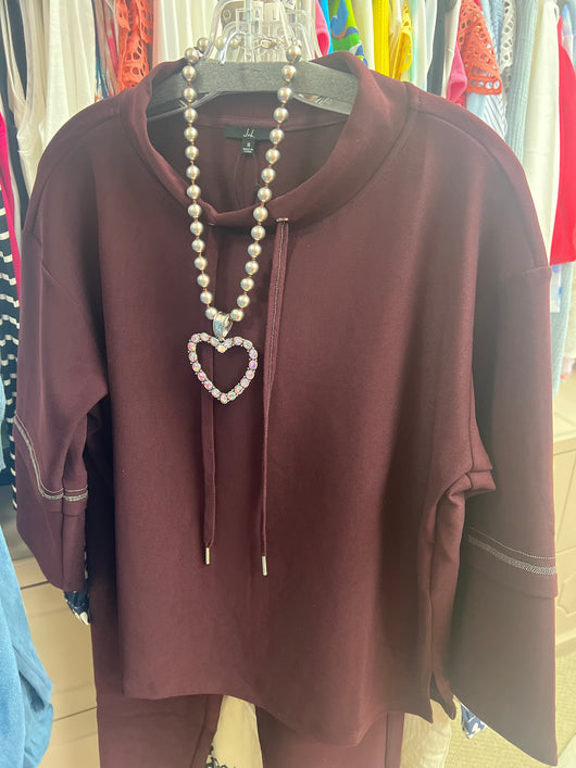 JOH eggplant crepe top