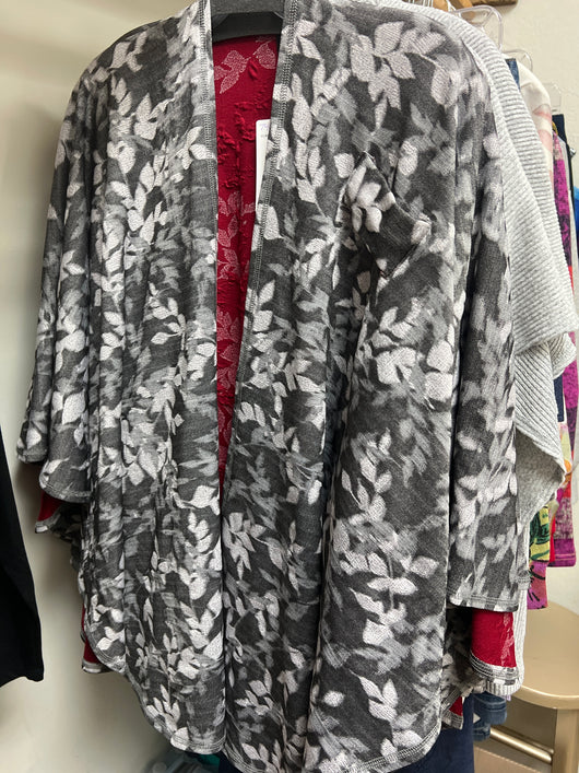 Pure charcoal scarlet shawl