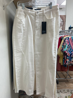 FDJ ivory wavy fray Christina wide crop