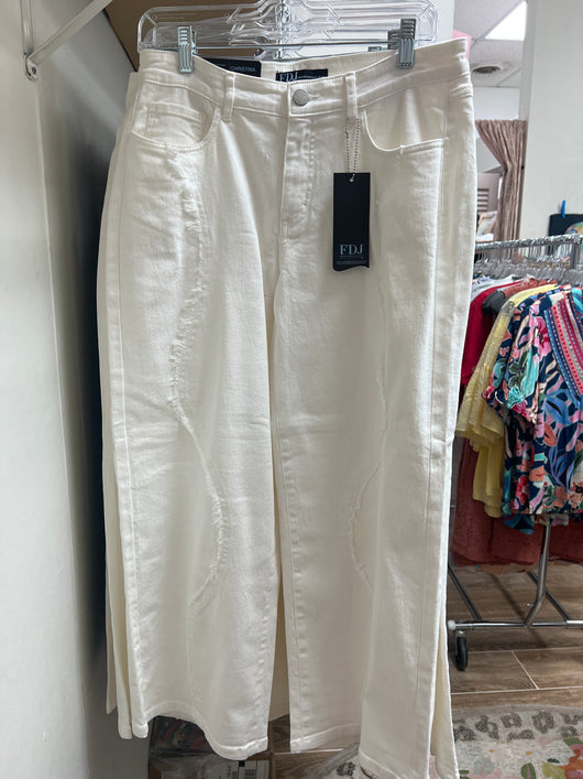 FDJ ivory wavy fray Christina wide crop