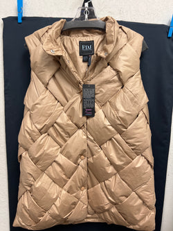 FDJ cafe latte basket weave puffer vest