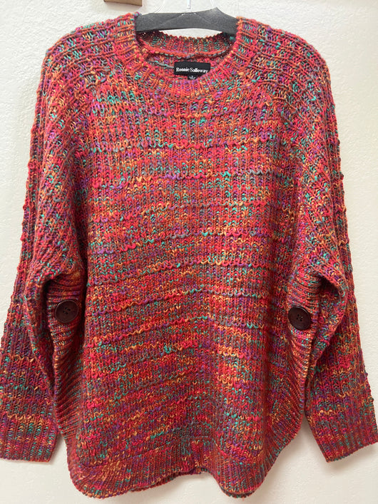 Ronnie Salloway red multi button detail sweater