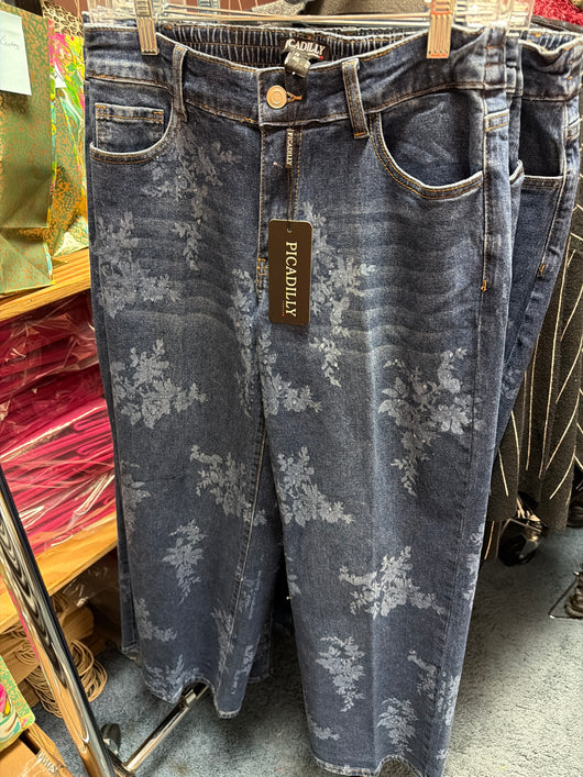 Picadilly floral wide leg jeans