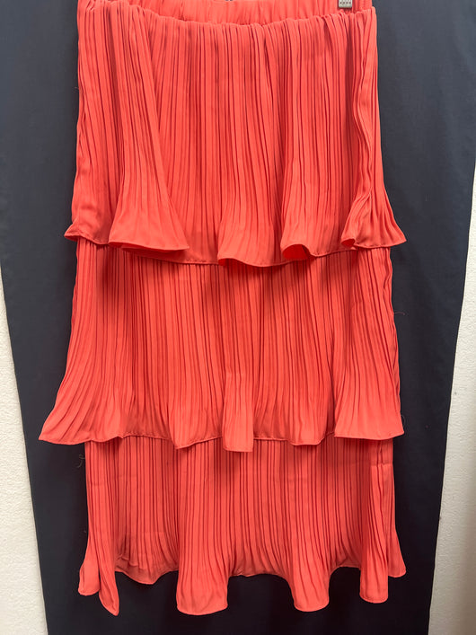 JOH orange pleated ruffle skirt