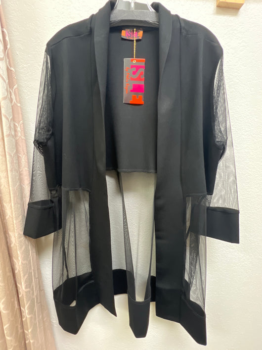 Isle black diamond sheer/knit Adele jacket