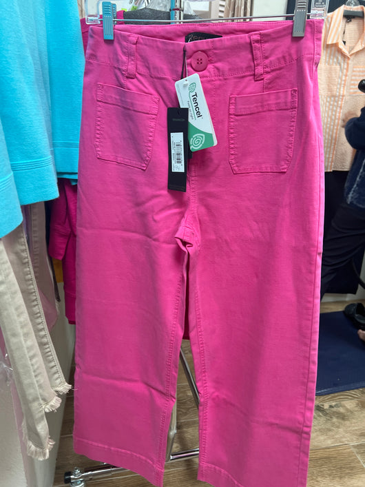 Renuar tencel wide leg crop jeans watermelon