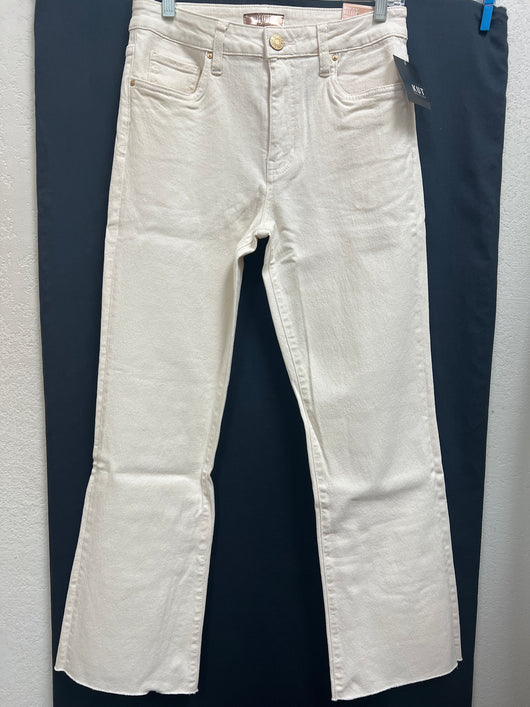 KUT ecru Kelsey ankle flare jeans