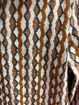 Boho chic brown white dress