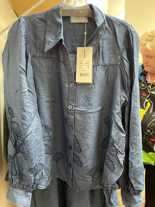 Noen blue embroidered blouse