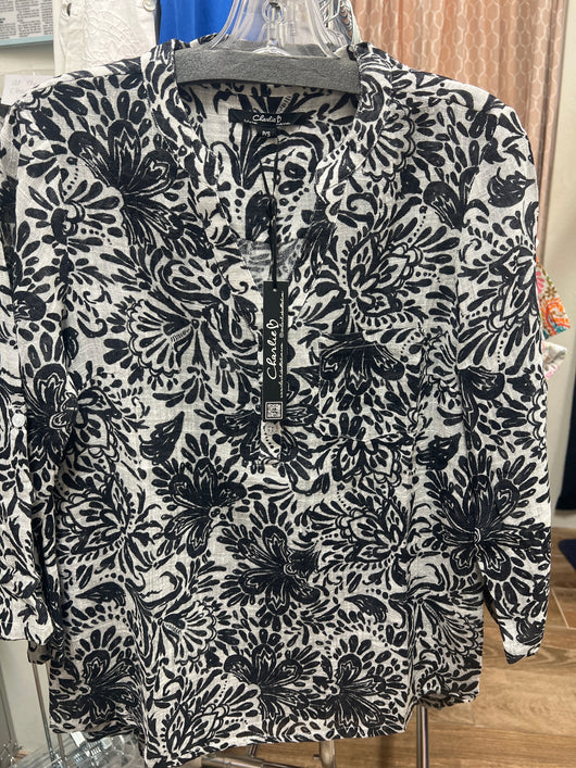 Charlie B pepper print gauze top
