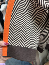 Gabby Isabella chocolate orange herringbone sweater
