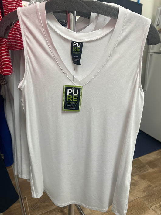 Pure white v neck tank