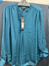 Renuar airflow v neck blouse lagoon