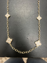 Lordane gold pearl flower necklace