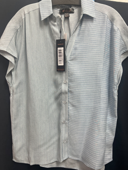 Renuar light chambray stripe s/s shirt