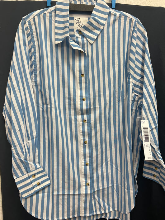 Tribal “The Shirt” striped button up deep sea blue