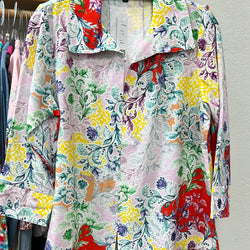 Boho chic multi lavender orange  shirt