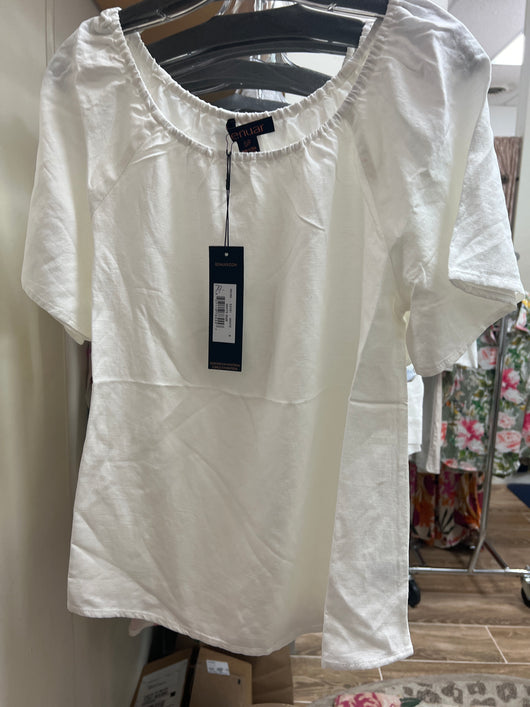 Renuar white linen top