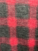 PURE red black plaid cowl neck tunic