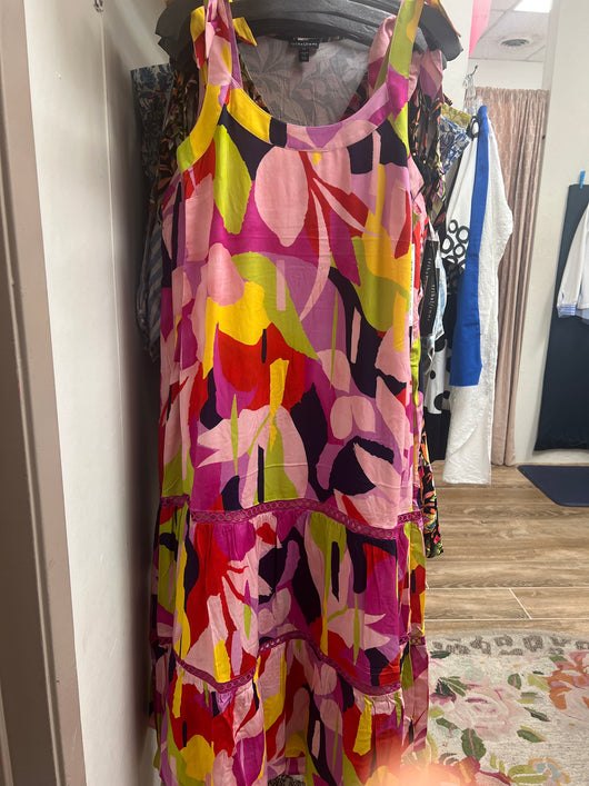 Tribal sleeveless maxi dress bloom multi