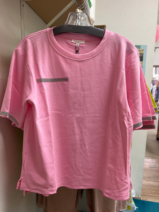 JOH silver embellished top pink