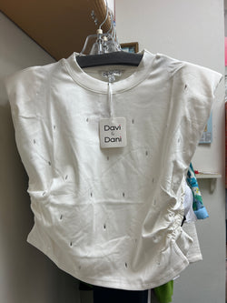 Davi & Dani white rhinestone layering top
