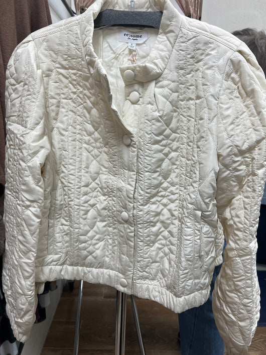 Eesome oatmeal stitched jacket