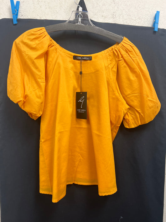 Gabby Isabella orange puff sleeve top