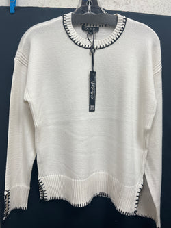 Charlie B black stitch crème sweater