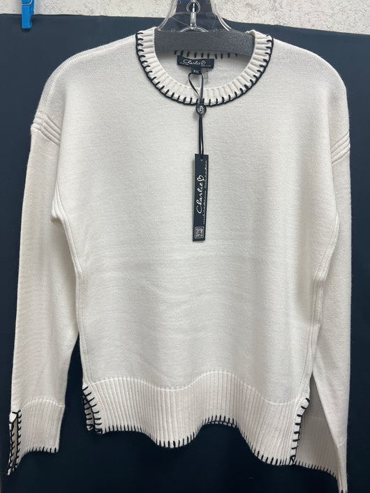 Charlie B black stitch crème sweater