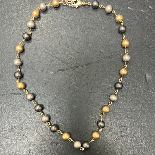 Michele Busch mix metal beaded necklace