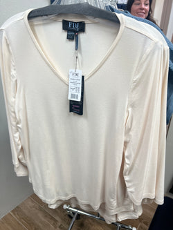 FDJ knit v neck top cream
