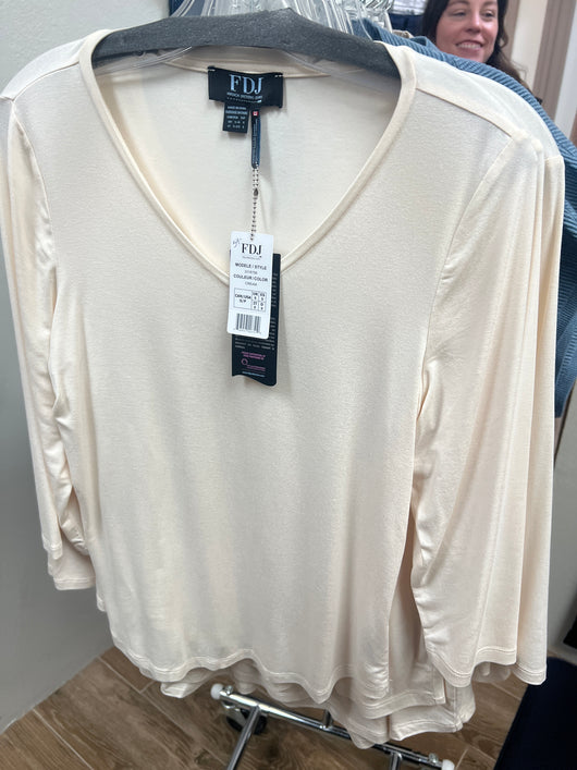 FDJ knit v neck top cream