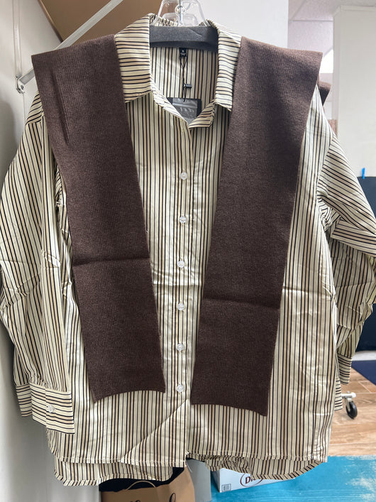 JOH brown stripe sweater shirt