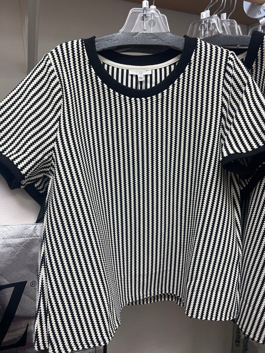 JOH black stripe knit top