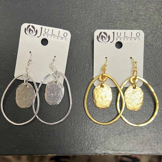 Julio hammered disc earrings