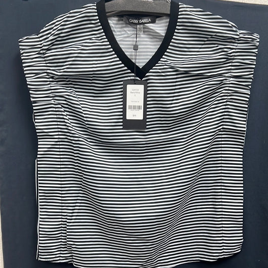 Gabby Isabella black white stripe v neck top