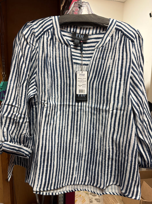 FDJ navy & white stripe top